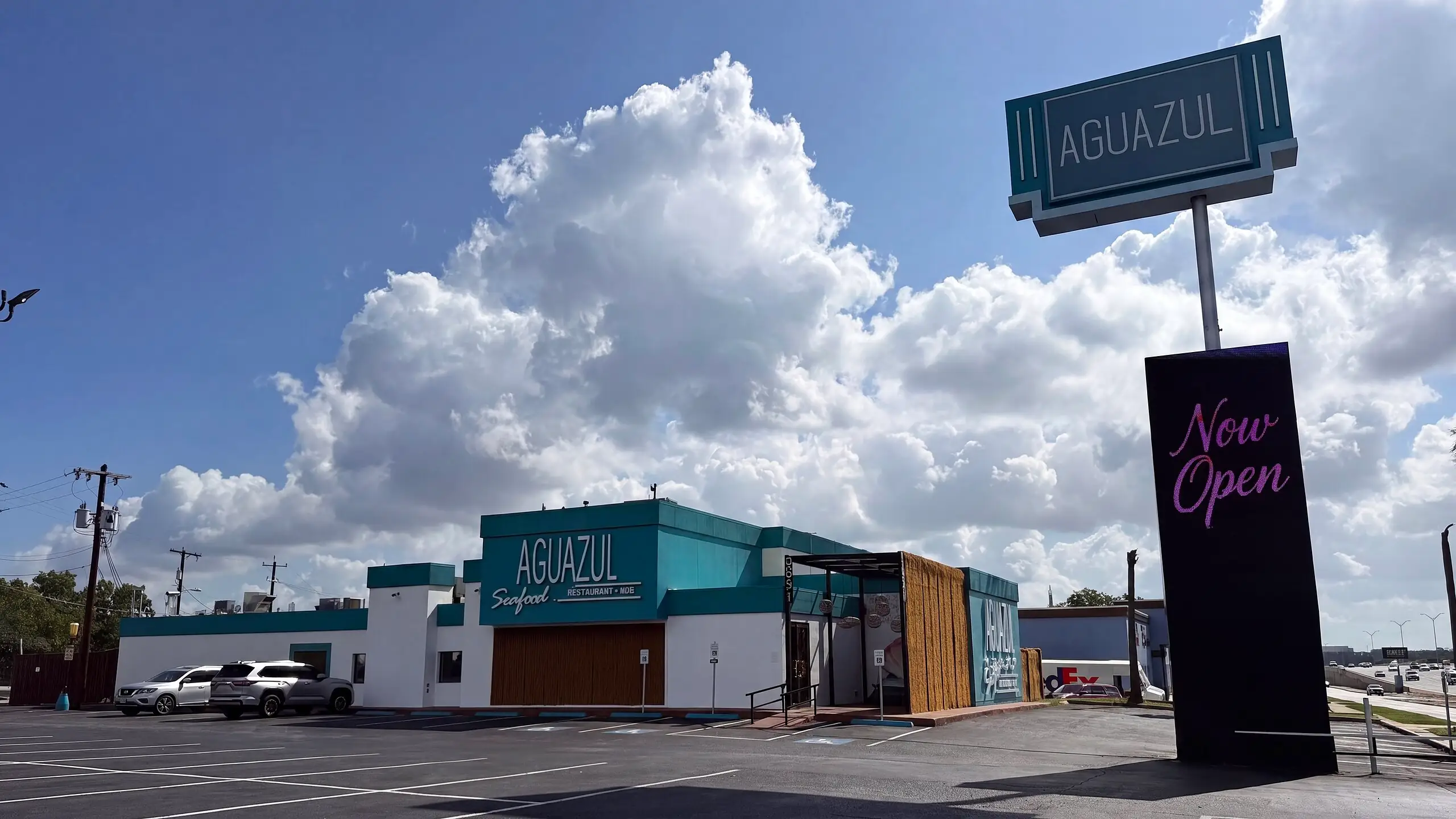 Aguazul Seafood Restaurant + Bar storefront on NW Loop 410